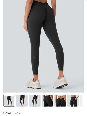 HALARA Black V-Waist Scrunch Leggings